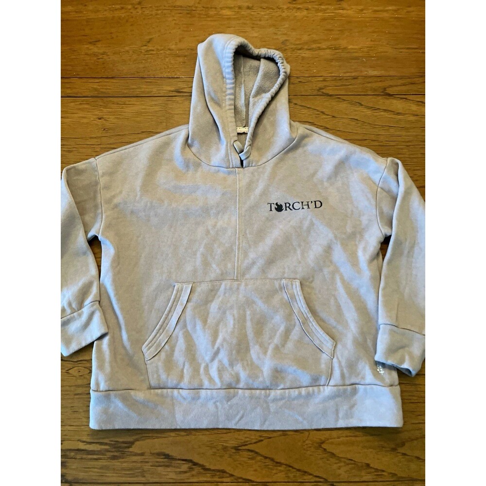 FP Movement Women's Gray Fleece Pullover Hoodie Logo Pockets Relaxed Fit XS